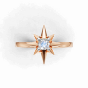 Sun Star Ring - 18Kt Rose Gold vermeil